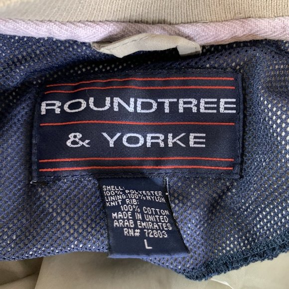 Roundtree Yorke Travel Pullover Mens L Light Zip Shoulder 1 Blue 1 Tan Lot of 2 - Picture 11 of 16